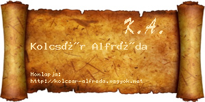 Kolcsár Alfréda névjegykártya